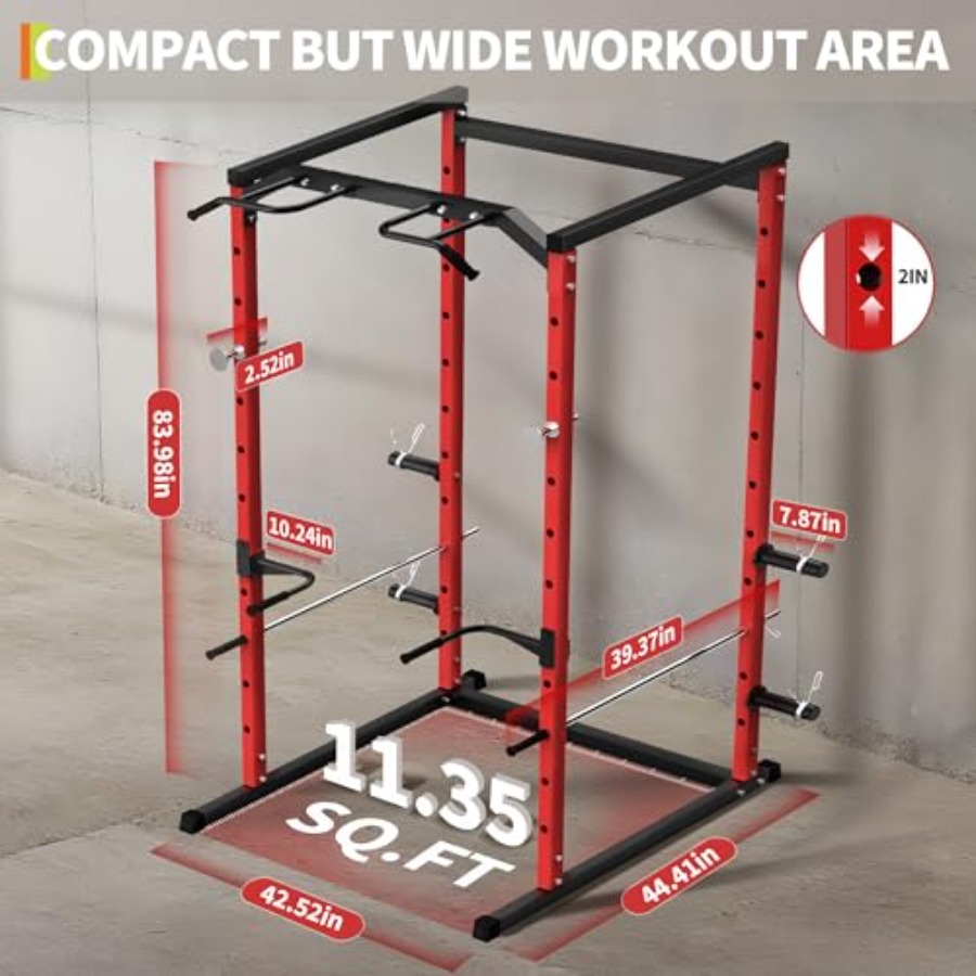 Heavy-Duty Power Cage with Pul - Home Gym Pull Up Bar 评论和价格