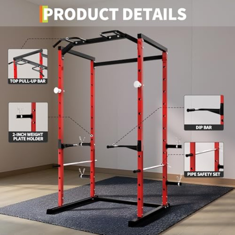 Heavy-Duty Power Cage with Pul - Home Gym Pull Up Bar 评论和价格
