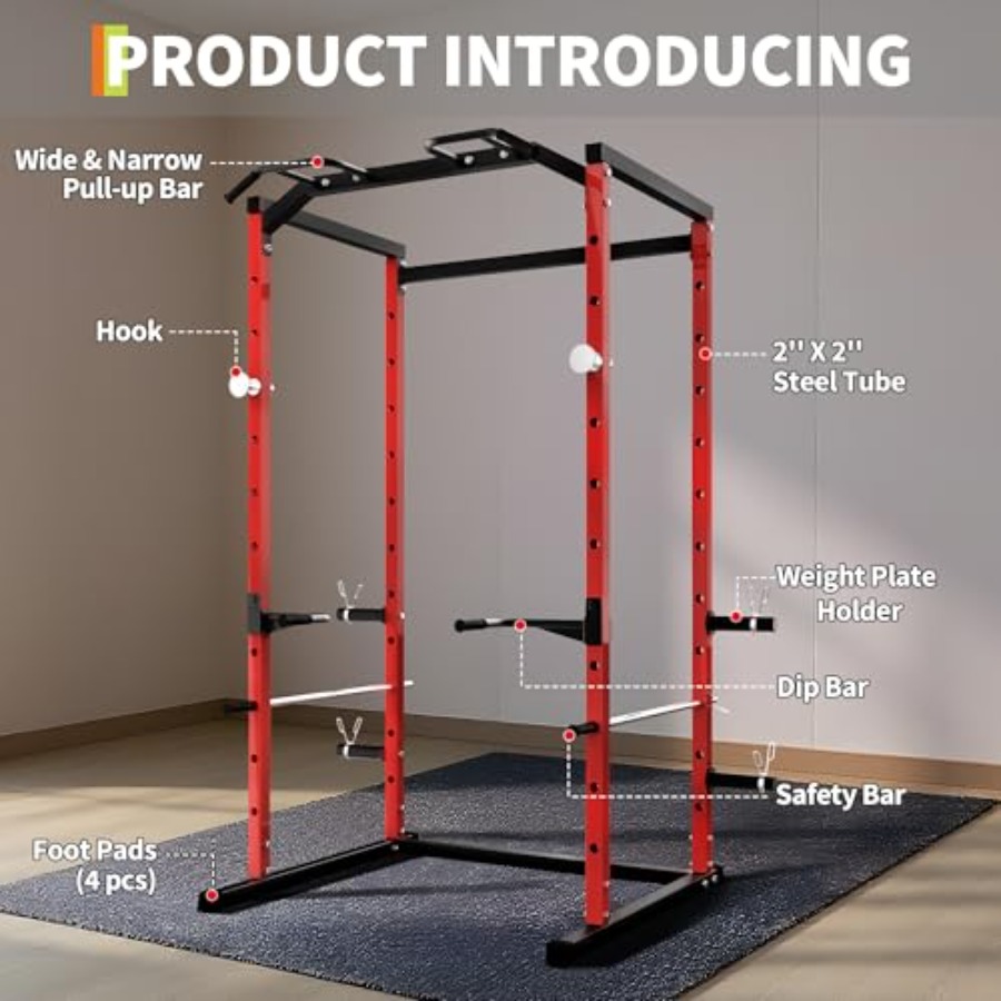 Heavy-Duty Power Cage with Pul - Home Gym Pull Up Bar 评论和价格