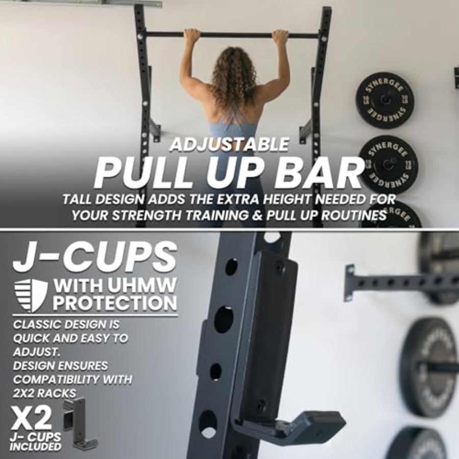 Wall Mounted Squat Rack for ho - Home Gym Pull Up Bar 评论和价格