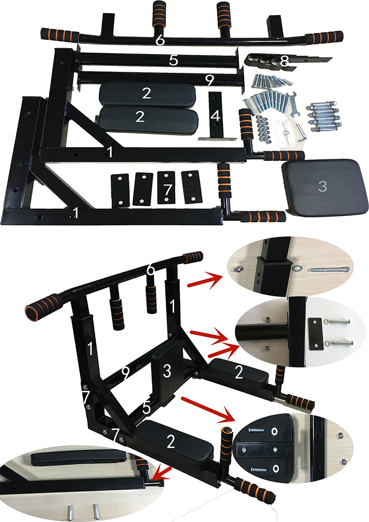 Wall Mounted Chin Up Pull Up B - Home Gym Pull Up Bar 评论和价格